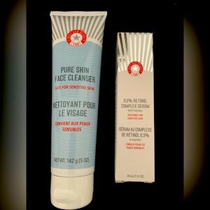 First Aid Beauty Bundle Pure Skin Face Cleanser&Retinol Complex Serum FULL SIZE